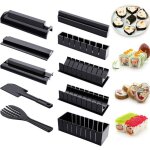 Kit fabrication de sushi 10 pi�ces avec 8 moules � rouleaux de riz pour d�butants