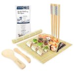 Kit de sushi - exzact - ensemble 8 pi�ces - tapis en bambou - pagaie et �pandeur de riz - baguettes incluses ...