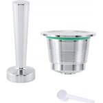 Kit tamper � caf� pour nespresso machine � caf� en inox + capsule rechargeable de machine caf� nespresso ...