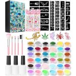 Kit tatouage paillettes multicolores 30 couleurs kit tatouage temporaire tanche art corporel cadeau ...
