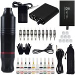 Kit de tatouage portable machine  tatouer stylo alimentation pdale clip cordon aiguilles de tatouage ...