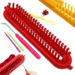 Kit tricotin rectangulaire 26 cm multifonctionnel long mtier  tricoter en plastique et 3 pice outils ...
