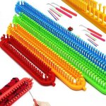 Kit tricotin rectangulaires 4 pice diffrentes tailles multifonctionnel long mtier  tricoter en plastique ...