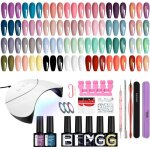 Kit vernis semi permanent 25 couleurs kit ongle gel uv complet base et top coat kit semi permanent lampe ...