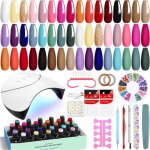 Kit vernis semi permanent 42 pi�ces avec lampe u v kit ongle gel u v complet 24 couleurs gloss et top ...