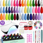 Kit vernis semi permanent complet 42 pi�ces avec lampe u v 24 couleurs kit ongle gel u v complet