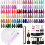 Kit vernis semi - permanent - zuuko - 44 couleurs - 5 ml par bouteille - 48w uv / led lampe - ponceuse ...