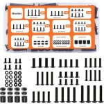 Kit vis vesa / montage tv (noir / fer) m4 / m5 / m6 / m8 + rondelles / entretoises. compatible supports ...