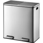 Kitchen move poubelle de cuisine à pédale tri sélectif - acier 60l (30 + 30) major Kitchen move poubelle de cuisine à pédale tri sélectif - acier 60l (30 + 30) major