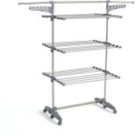 Kitchen move sechoir  linge extra modulable multifonction grande capacit l85 - 168xl68xh150 en acier ...