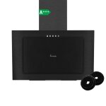 Kkt kolbe hotte aspirante 60 cm noire �vacuation & recyclage hotte inclin�e inox commande par boutons ...