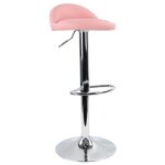 Kktoner tabouret  roulettes de bureau avec dossier rglable en hauteur 60 - 80cm rose