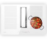 Klarstein chef - fusion plaque de cuisson  induction 77 cm 2 - en - 1 table  induction + hotte aspirante ...