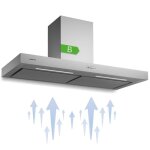 Hotte aspirante - klarstein - limelight - 120 cm - 570 m / h - tactile - inox