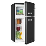 Klarstein irene combin rfrigrateur - conglateur 85 litres design rtro noir