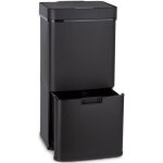 Klarstein royal trash matte black poubelle de tri slectif avec capteur 72l : 4 compartiments - acier ...