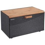 Bote  pain - klausberg - kb - 7464 - acier inoxydable noir - couvercle en bois clair - design moderne ...
