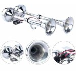 Klaxon double tres fort acier inox 12v pour bateau yacht traversier catamaran