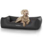 Knuffelwuff milan panier lit coussin corbeille pour chien cuir surpiqu matelass noir xl 105 x 75cm