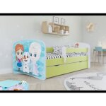 Kocot kids lit babydreams la reine des neiges vert avec un tiroir matelas 140 / 70 - 5903282036994