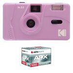 Kodak pack m35 argentique + pellicule apx 100 36 poses - appareil photo kodak rechargeable 35mm purple ...