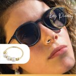 Piercing anneau - kody - or 9 carats - 3 pierres naturelles - 8mm