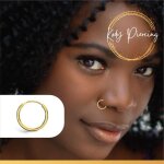 Kody piercing anneau or jaune 9 carats avec fermoir de 10mm