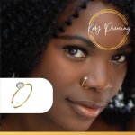 Kody piercing anneau ouvert or 9 carats orn dun zirconium 2mm
