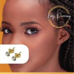 Boucles doreilles kody piercing or 9 carats cristal vert rond 3 mm serties - �clat �meraude vif et douceur ...