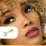 Kody piercing labret or 14 carats avec zircon serti en forme de c?ur de 3mm