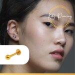 Kody piercing labret en or anodis� sur acier chirurgical tige de 8mm