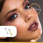 Kody piercing labret or jaune creux 14 carats - diamant de laboratoire serti 2 mm - style affirm� et ...