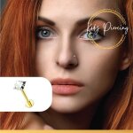 Kody piercing labret or jaune creux 9 carats et zircon cz carr 2mm serti