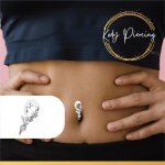 Kody piercing nombril argent 925 piercing de nombril inversé fée avec lune et cristal turquoise serti ... Kody piercing nombril argent 925 piercing de nombril inversé fée avec lune et cristal turquoise serti ...