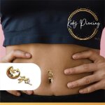 Kody piercing nombril inversé en plaqué or jaune 18 carats motif fée avec lune Kody piercing nombril inversé en plaqué or jaune 18 carats motif fée avec lune