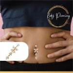Kody piercing nombril papillon avec pendant plaqué or 14 carats fermeture cristal 10mm Kody piercing nombril papillon avec pendant plaqué or 14 carats fermeture cristal 10mm