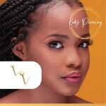 Piercing nez - kody - or 14 carats - tige en l - boule 2mm - 6mm de longueur