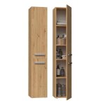 Komma - meuble salle de bain 2 portes - 31x30x174 cm - colonne rangement sdb Komma - meuble salle de bain 2 portes - 31x30x174 cm - colonne rangement sdb