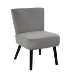 Konae - fauteuil crapaud en velours c�tel� gris