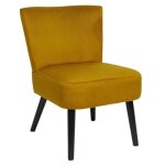 Konae - fauteuil crapaud en velours c�tel� ocre