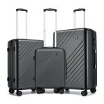 Kono lot de 3 valises ( 55 / 66 / 76cm) rigides abs + pc bagages de voyage 4 roulettes silencieuses 360� ...