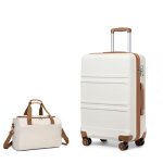 Kono set de 2 valise de voyage rigide valise moyenne 65x44x25. 5cm  4 roulettes avec serrure tsa + sac ...