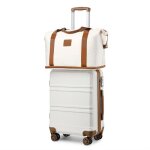 Kono set de 2 valises de voyage rigide bagage cabine 51. 5x38x21cm  4 roulettes avec serrure tsa + sac ...
