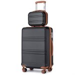 Kono set de 2 valise de voyage 55x40x22cm valise rigide abs bagage cabine + valise vanity case  4 roulettes ...