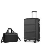 Kono set de 2 valises de voyage rigide bagage cabine 55x40x22cm  4 roulettes avec serrure tsa + sac ...