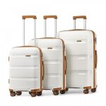 Kono set de 3 valise cabine (55 / 65 / 76cm) valise de voyage rigide bagages cabine polypropylne  4 ...