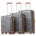 British traveller set de 3 valises rigide trolley bagages (54 / 64 / 74cm)valise de voyage en abs + pc ...