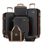 Kono set de 6 valises de voyage (31 / 55 / 65 / 75cm) � 4 roulettes + serrure tsa + sac de sport pliable ...