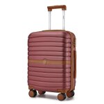 Kono valise cabine taille 55x40x20 cm abs + pc rigide petite valise de voyage avec 4 roulettes et serrure ...