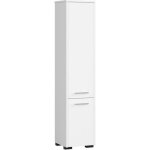 Koralia colonne salle de bain fin d2 avec deux armoires d: h: 140 cm l: 30 cm p: 30 cm blanc